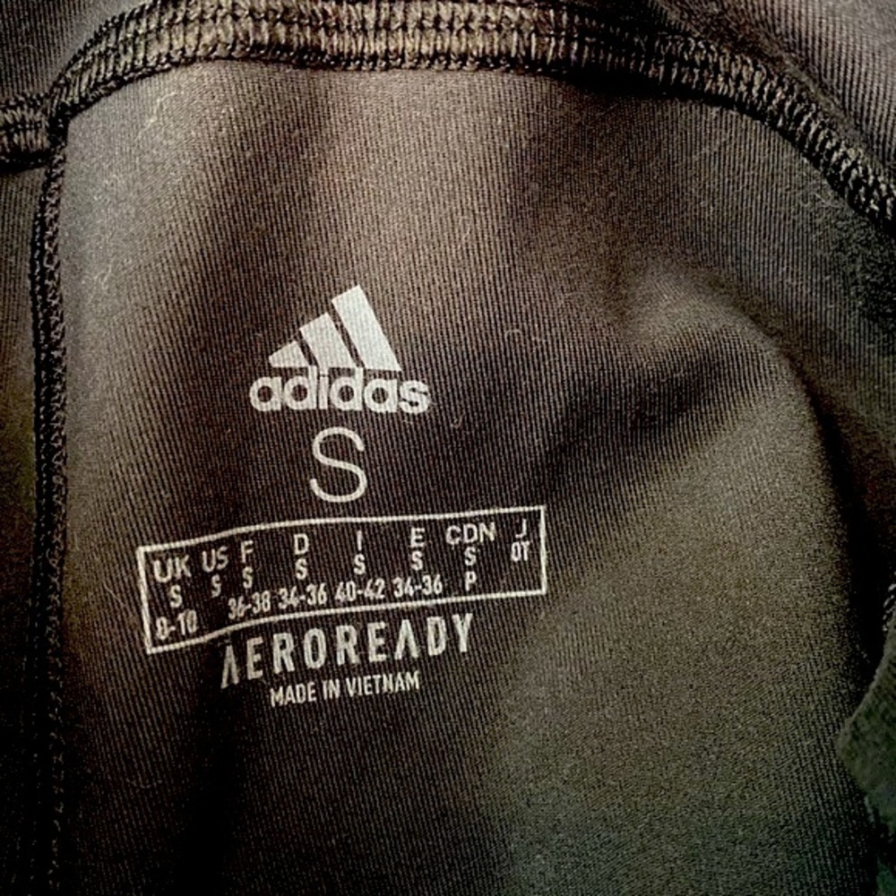 Women’s Black Adidas Aeroready Athletic/Yoga Polyester & Spandex Leggings Size S - Picture 9 of 9